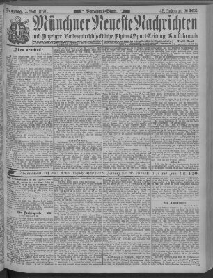 Münchner neueste Nachrichten Samstag 3. Mai 1890