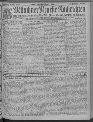 Münchner neueste Nachrichten Samstag 3. Mai 1890