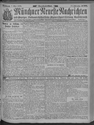 Münchner neueste Nachrichten Mittwoch 7. Mai 1890