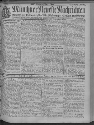 Münchner neueste Nachrichten Mittwoch 7. Mai 1890