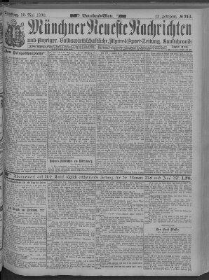 Münchner neueste Nachrichten Samstag 10. Mai 1890