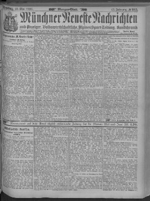 Münchner neueste Nachrichten Samstag 10. Mai 1890