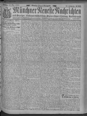 Münchner neueste Nachrichten Freitag 16. Mai 1890