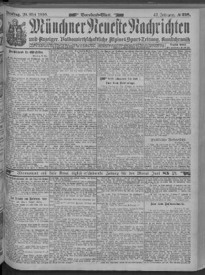 Münchner neueste Nachrichten Dienstag 20. Mai 1890