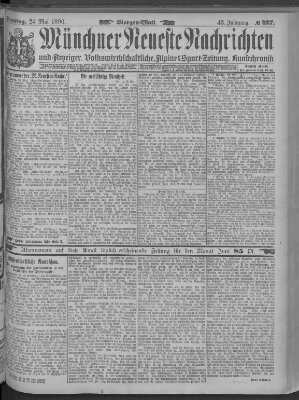 Münchner neueste Nachrichten Samstag 24. Mai 1890