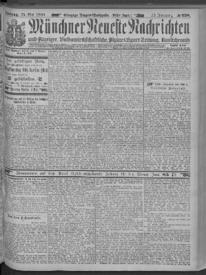 Münchner neueste Nachrichten Sonntag 25. Mai 1890