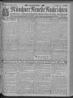 Münchner neueste Nachrichten Mittwoch 28. Mai 1890
