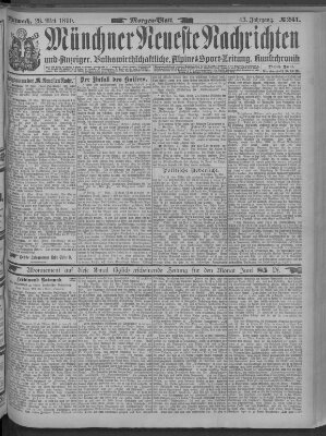 Münchner neueste Nachrichten Mittwoch 28. Mai 1890