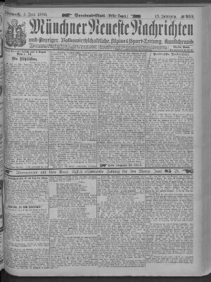 Münchner neueste Nachrichten Mittwoch 4. Juni 1890