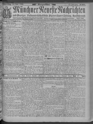 Münchner neueste Nachrichten Donnerstag 12. Juni 1890