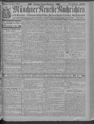 Münchner neueste Nachrichten Montag 16. Juni 1890