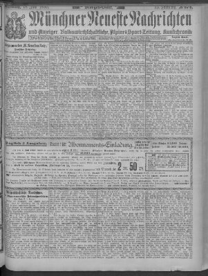 Münchner neueste Nachrichten Mittwoch 18. Juni 1890