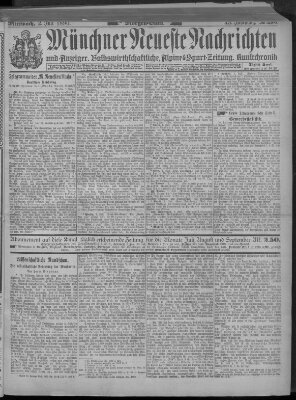 Münchner neueste Nachrichten Mittwoch 2. Juli 1890