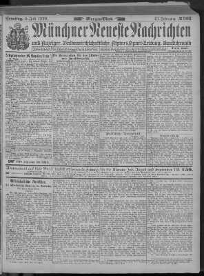 Münchner neueste Nachrichten Samstag 5. Juli 1890