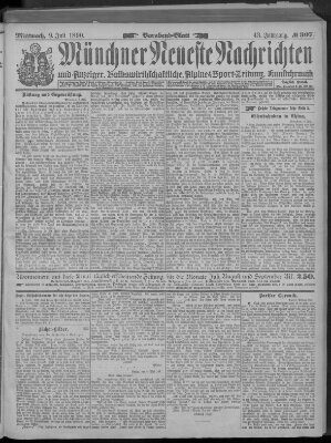 Münchner neueste Nachrichten Mittwoch 9. Juli 1890