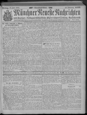 Münchner neueste Nachrichten Freitag 18. Juli 1890