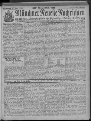 Münchner neueste Nachrichten Mittwoch 23. Juli 1890