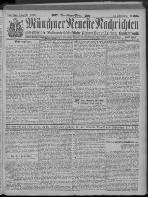 Münchner neueste Nachrichten Freitag 25. Juli 1890