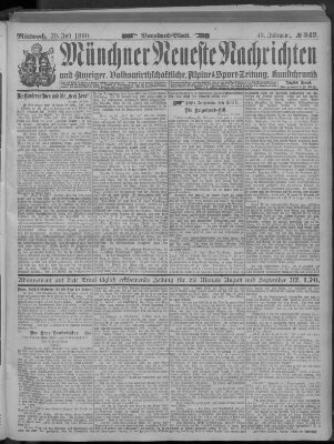 Münchner neueste Nachrichten Mittwoch 30. Juli 1890