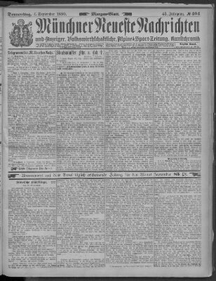 Münchner neueste Nachrichten Donnerstag 4. September 1890