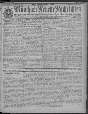 Münchner neueste Nachrichten Samstag 6. September 1890