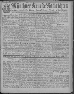 Münchner neueste Nachrichten Dienstag 16. September 1890