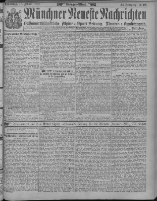 Münchner neueste Nachrichten Dienstag 13. Januar 1891