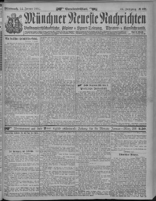 Münchner neueste Nachrichten Mittwoch 14. Januar 1891