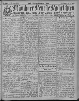 Münchner neueste Nachrichten Freitag 16. Januar 1891