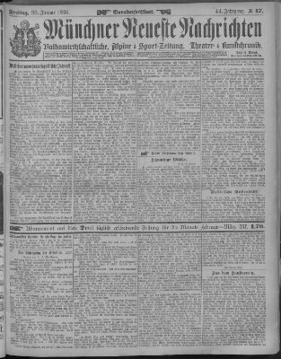 Münchner neueste Nachrichten Freitag 30. Januar 1891