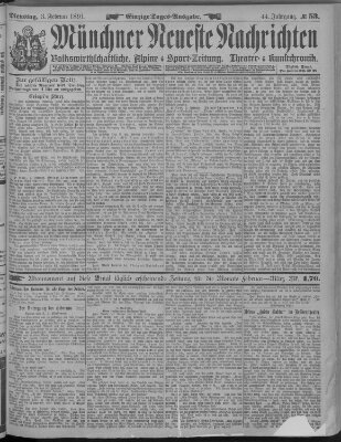 Münchner neueste Nachrichten Dienstag 3. Februar 1891