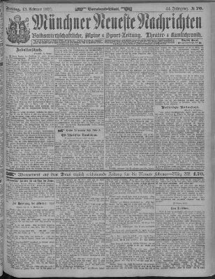 Münchner neueste Nachrichten Freitag 13. Februar 1891