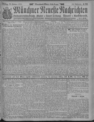 Münchner neueste Nachrichten Freitag 20. Februar 1891