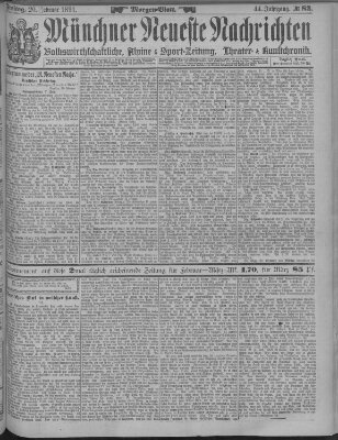 Münchner neueste Nachrichten Freitag 20. Februar 1891