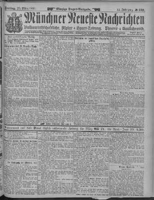 Münchner neueste Nachrichten Friday 20. March 1891