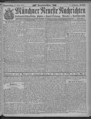 Münchner neueste Nachrichten Donnerstag 21. Mai 1891