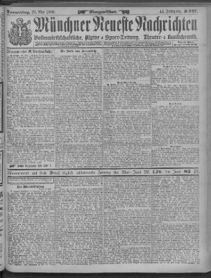 Münchner neueste Nachrichten Donnerstag 21. Mai 1891