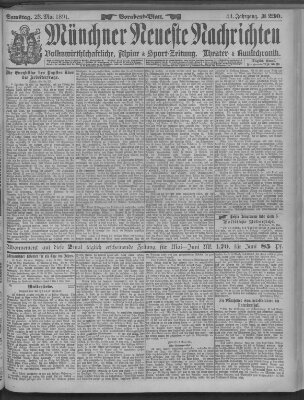 Münchner neueste Nachrichten Samstag 23. Mai 1891