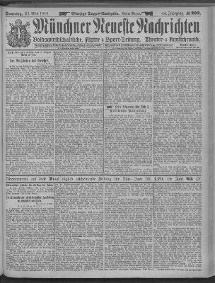 Münchner neueste Nachrichten Sonntag 24. Mai 1891