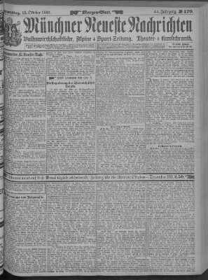 Münchner neueste Nachrichten Donnerstag 15. Oktober 1891