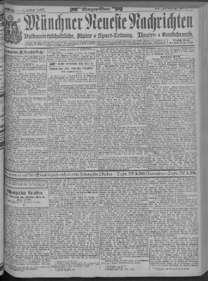 Münchner neueste Nachrichten Samstag 17. Oktober 1891