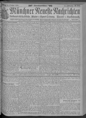 Münchner neueste Nachrichten Samstag 24. Oktober 1891