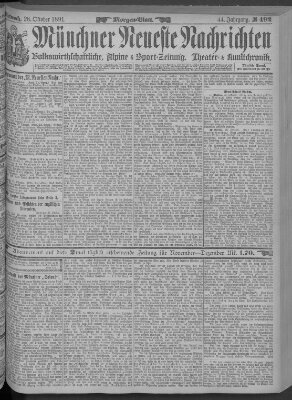 Münchner neueste Nachrichten Mittwoch 28. Oktober 1891