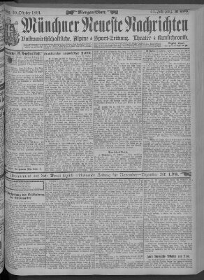 Münchner neueste Nachrichten Freitag 30. Oktober 1891