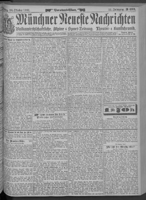 Münchner neueste Nachrichten Freitag 30. Oktober 1891