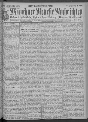 Münchner neueste Nachrichten Freitag 13. November 1891