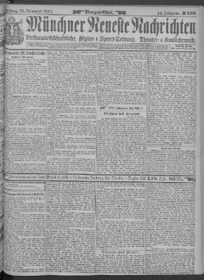 Münchner neueste Nachrichten Dienstag 24. November 1891