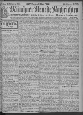 Münchner neueste Nachrichten Dienstag 24. November 1891