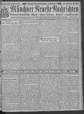 Münchner neueste Nachrichten Sonntag 29. November 1891