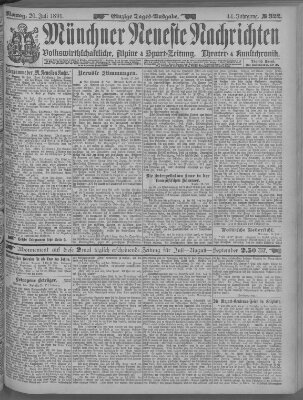 Münchner neueste Nachrichten Montag 20. Juli 1891